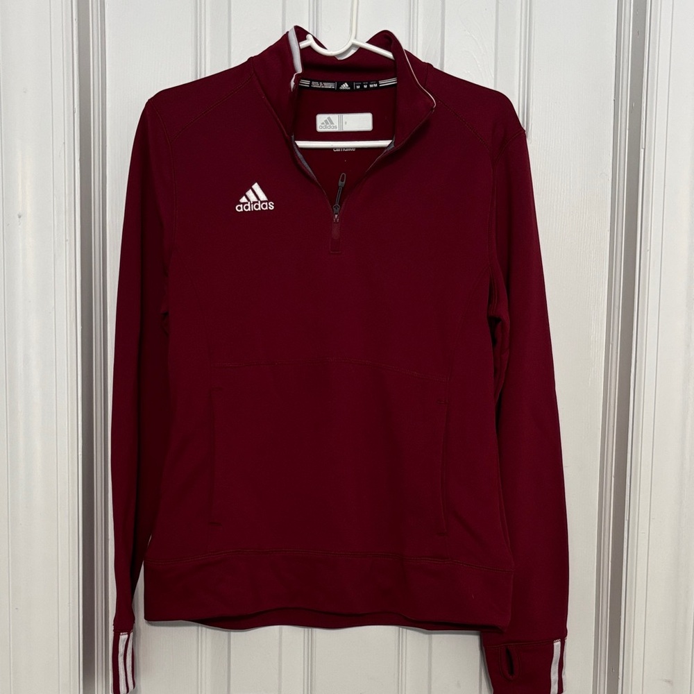 Adidas Burgundy Half-Zip Sweatshirt